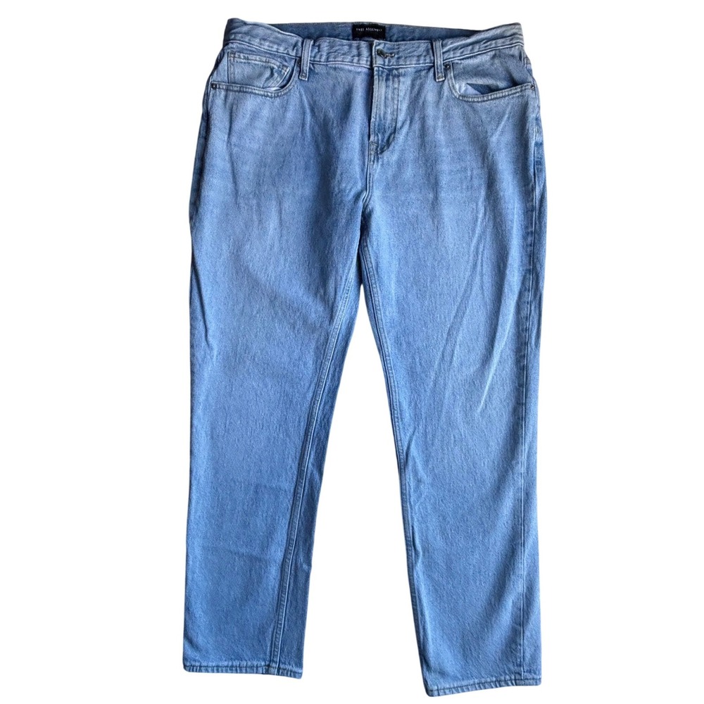 Free Assembly Mens Slim Fit pant Light Wash Jeans denim 38x30 Blue Athletic
